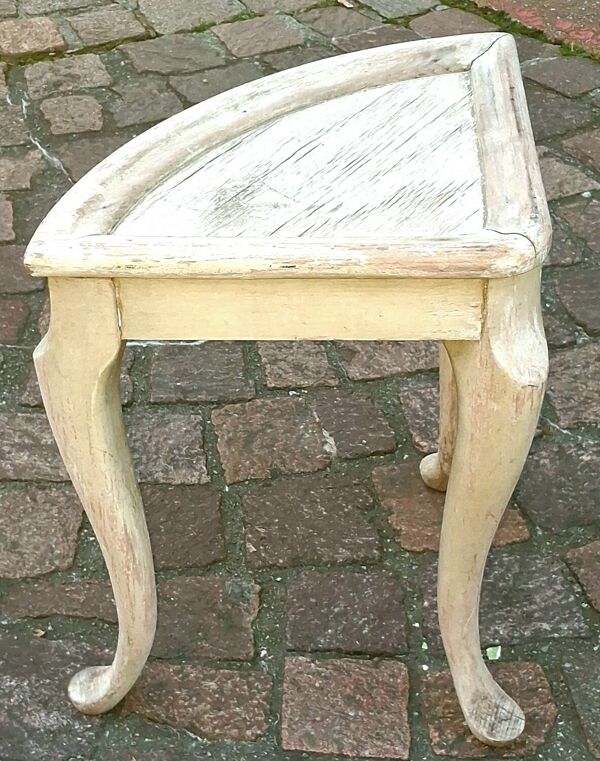 Ancienne sellette d'angle, encoignure, patine d'origine, style Chaby