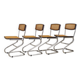 Set of four chairs, Bauhaus design, 1960s, production: Italy