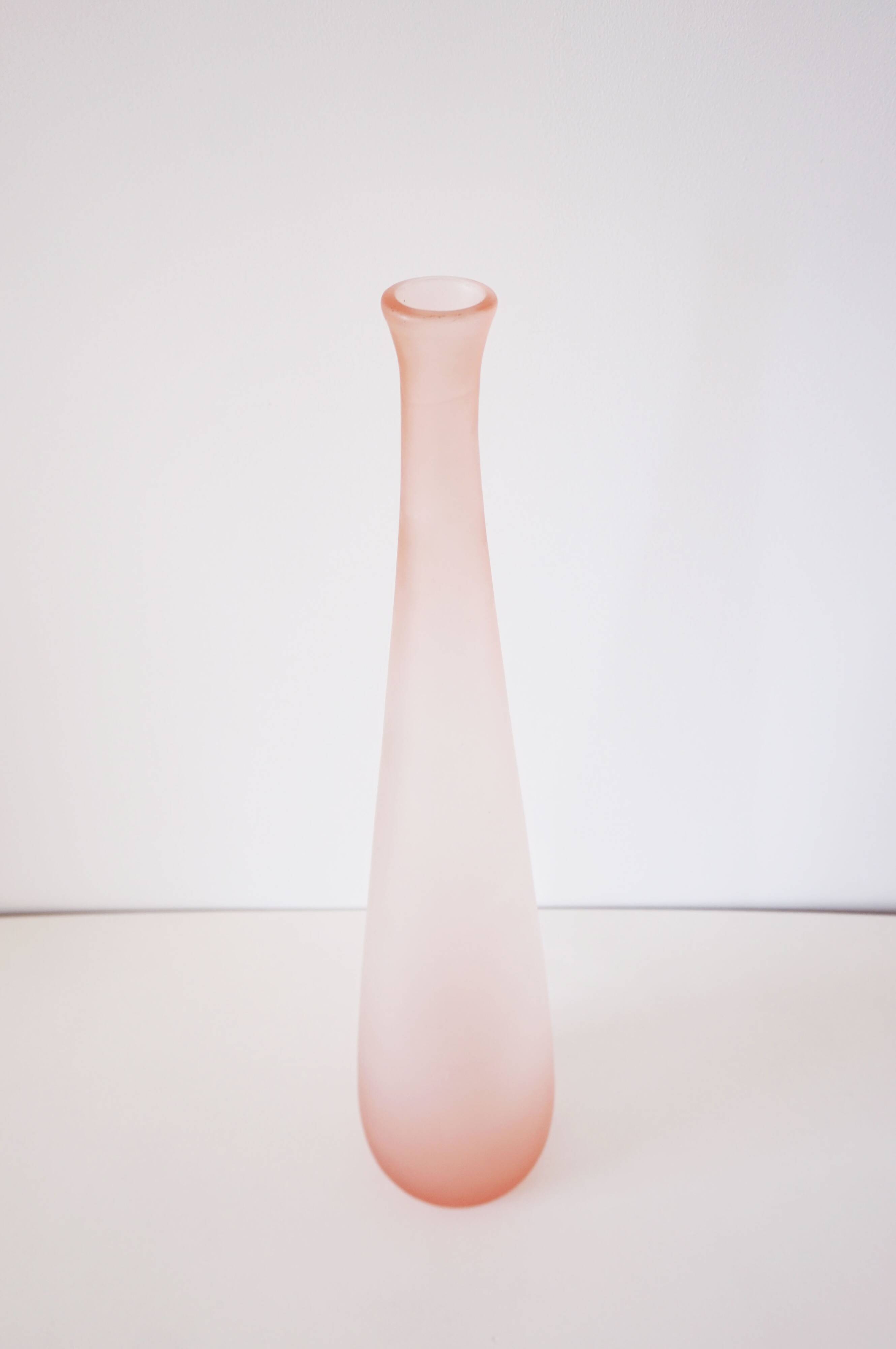 Pink frosted glass bottle