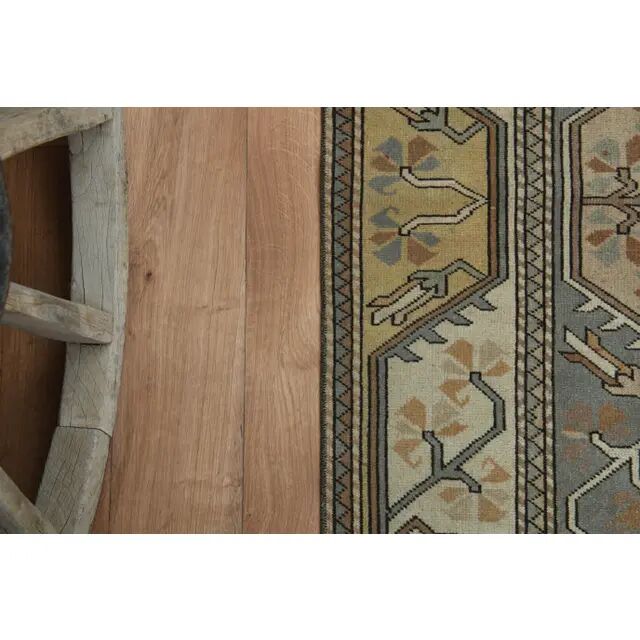 1970s Turkish Oushak Handmade Wool Cotton Brown Area Rug 183x248