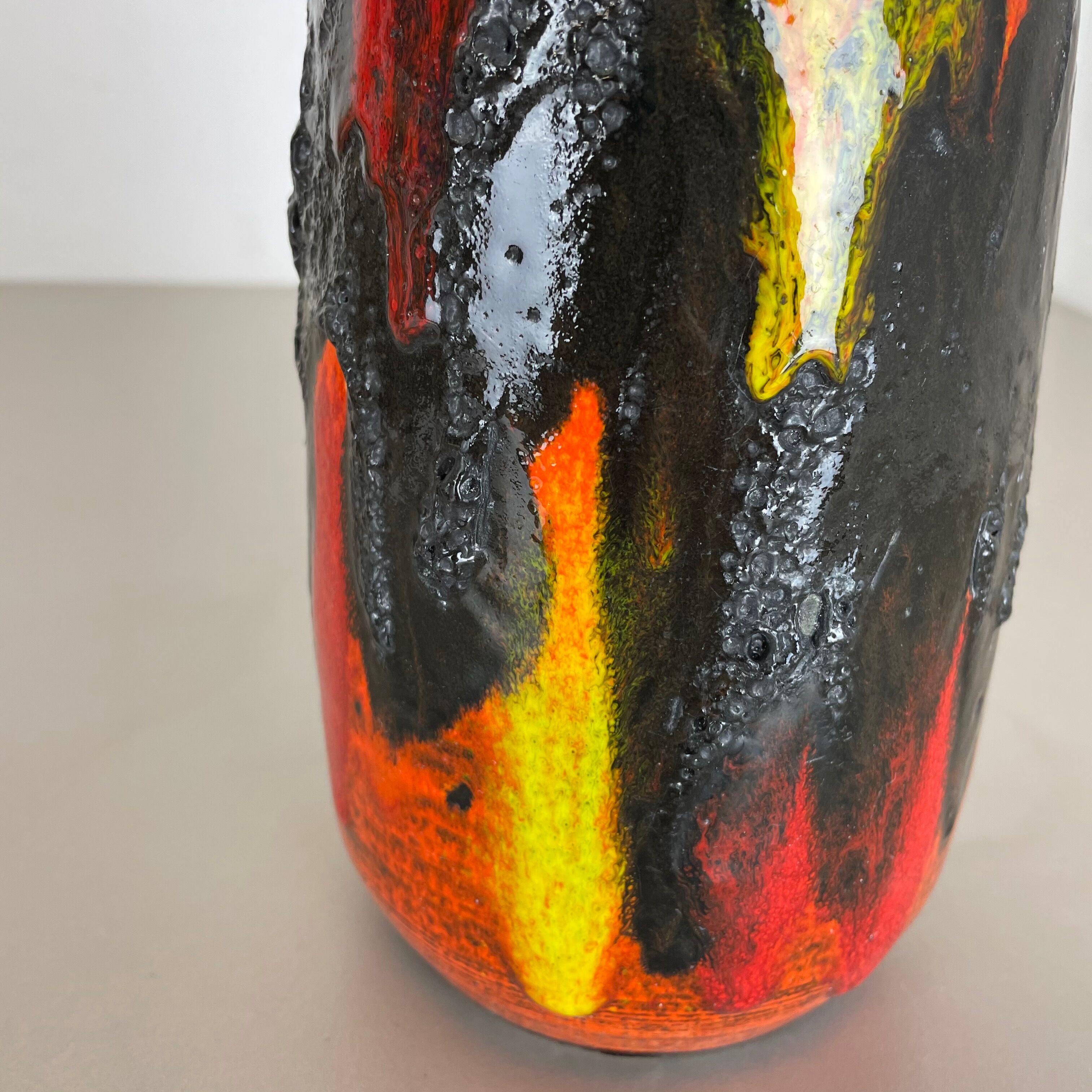 R fat lava multi-color vase scheurich, germany wgp, 1970s