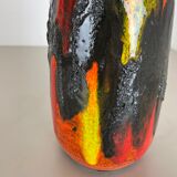 R fat lava multi-color vase scheurich, germany wgp, 1970s