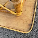 Rattan table vintage compass feet