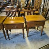 Series of 4 solid teak bedside tables circa 1980