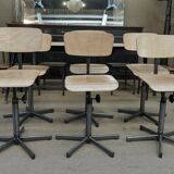 Industrial rotary and adjustable workshop chairs 1950s