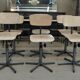 Industrial rotary and adjustable workshop chairs 1950s