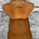 Vintage 1960s Brutalist Blonde Wood Farm Chair #E037