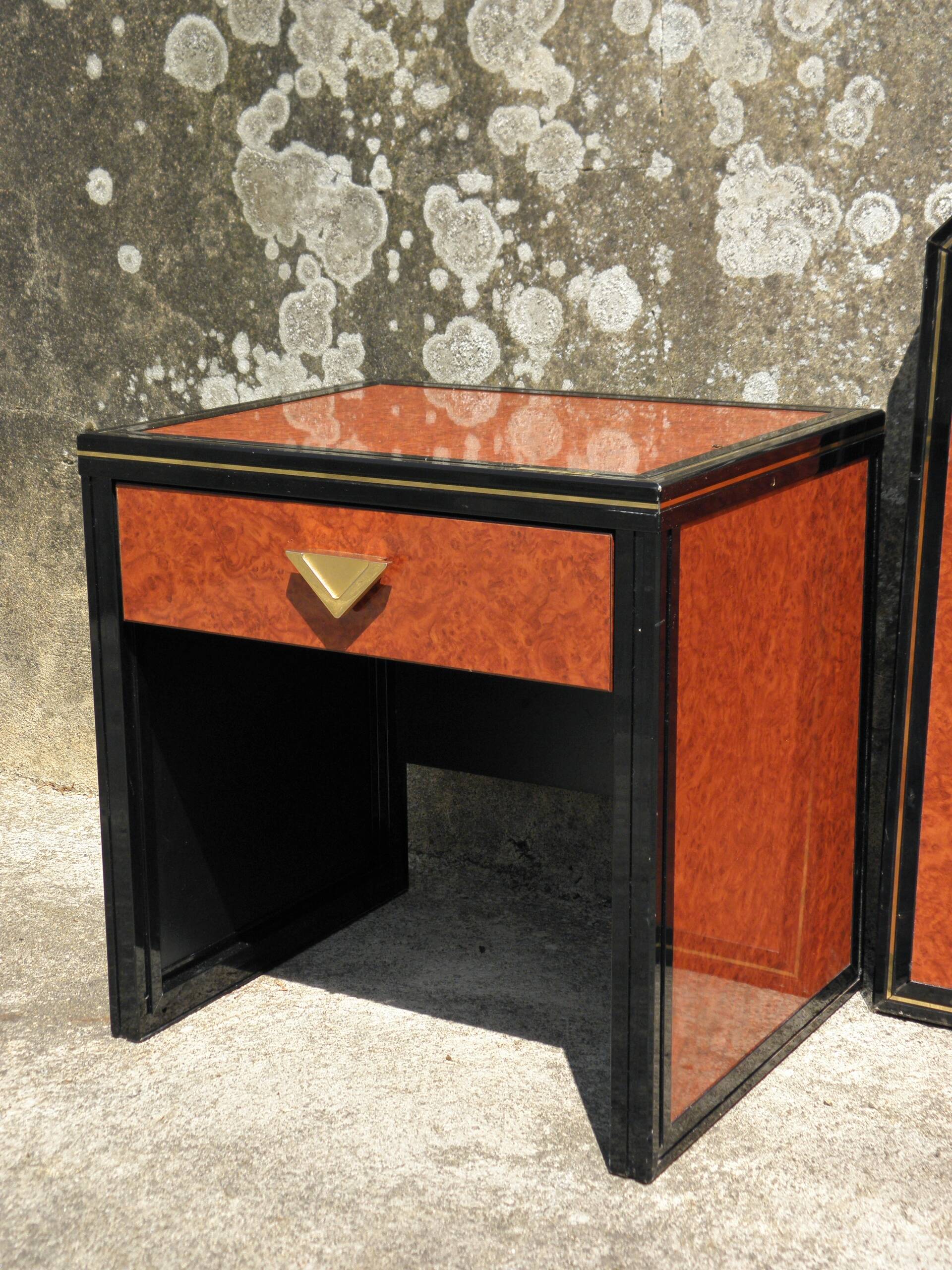 Headboard and bedside tables Pierre Vandel 1980