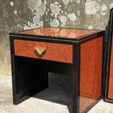 Headboard and bedside tables Pierre Vandel 1980