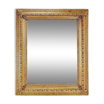 Large gilded wood and stucco mirror with foliage