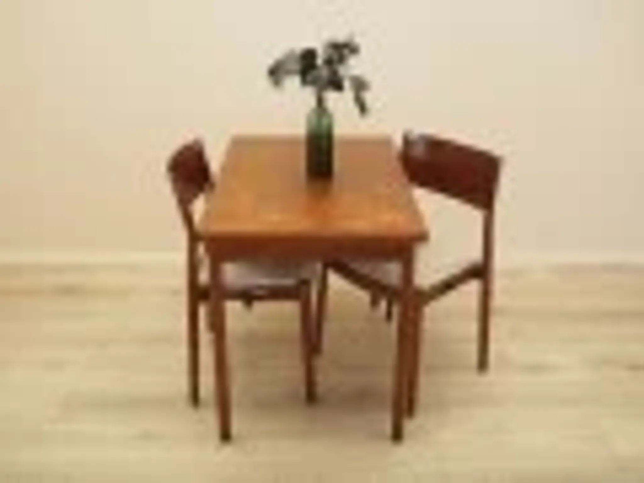 Danish teak extending dining table on solid wood legs, 1970s