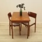 Danish teak extending dining table on solid wood legs, 1970s