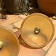 Suspension duo frosted glass orange and golden electricity new