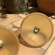 Suspension duo frosted glass orange and golden electricity new