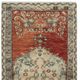 Vintage Handmade Turkish Accent Rug in Red and Beige Color, 100% Wool