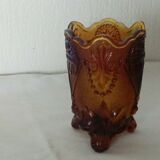 Vase a violet tripod in glasses period charles x decor fleur de lys