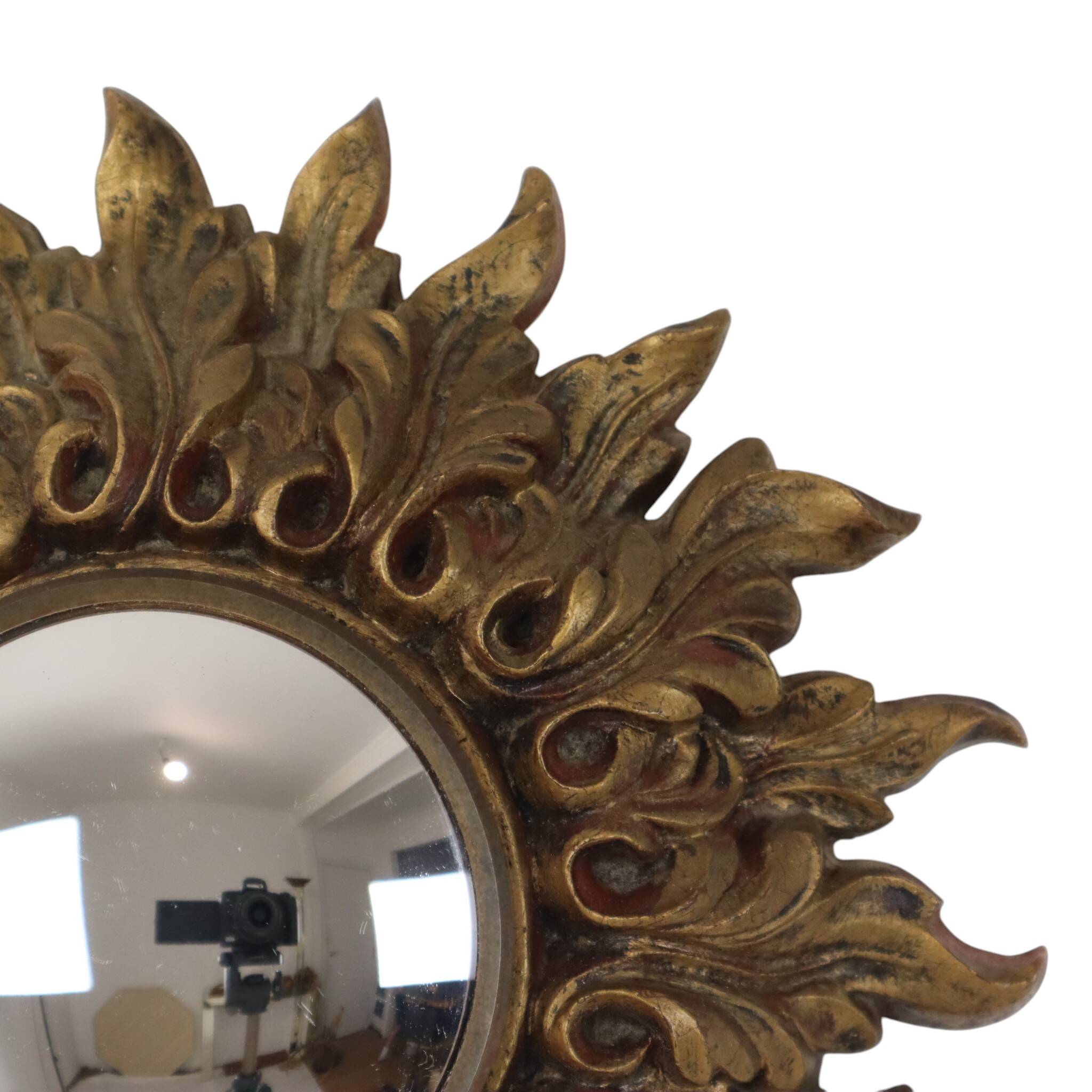 Petit miroir ensoleillé italien, style rococo, 24 cm