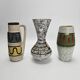 Vintage "Fat Lava" ceramic vase trio - 1960s/70s