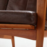 Danish leather sofa set by Arne Wahl Iversen for Komfort