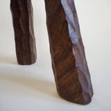 Pair of wooden tripod stools