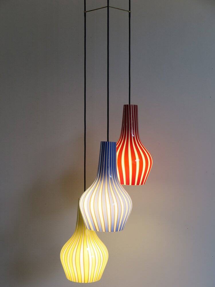 Italian Glass Pendant Lamp by Flavio Poli for Seguso Vetri Darte, 1950s