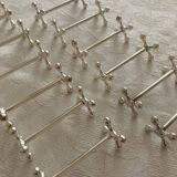 12 knife holders with metal bead decoration