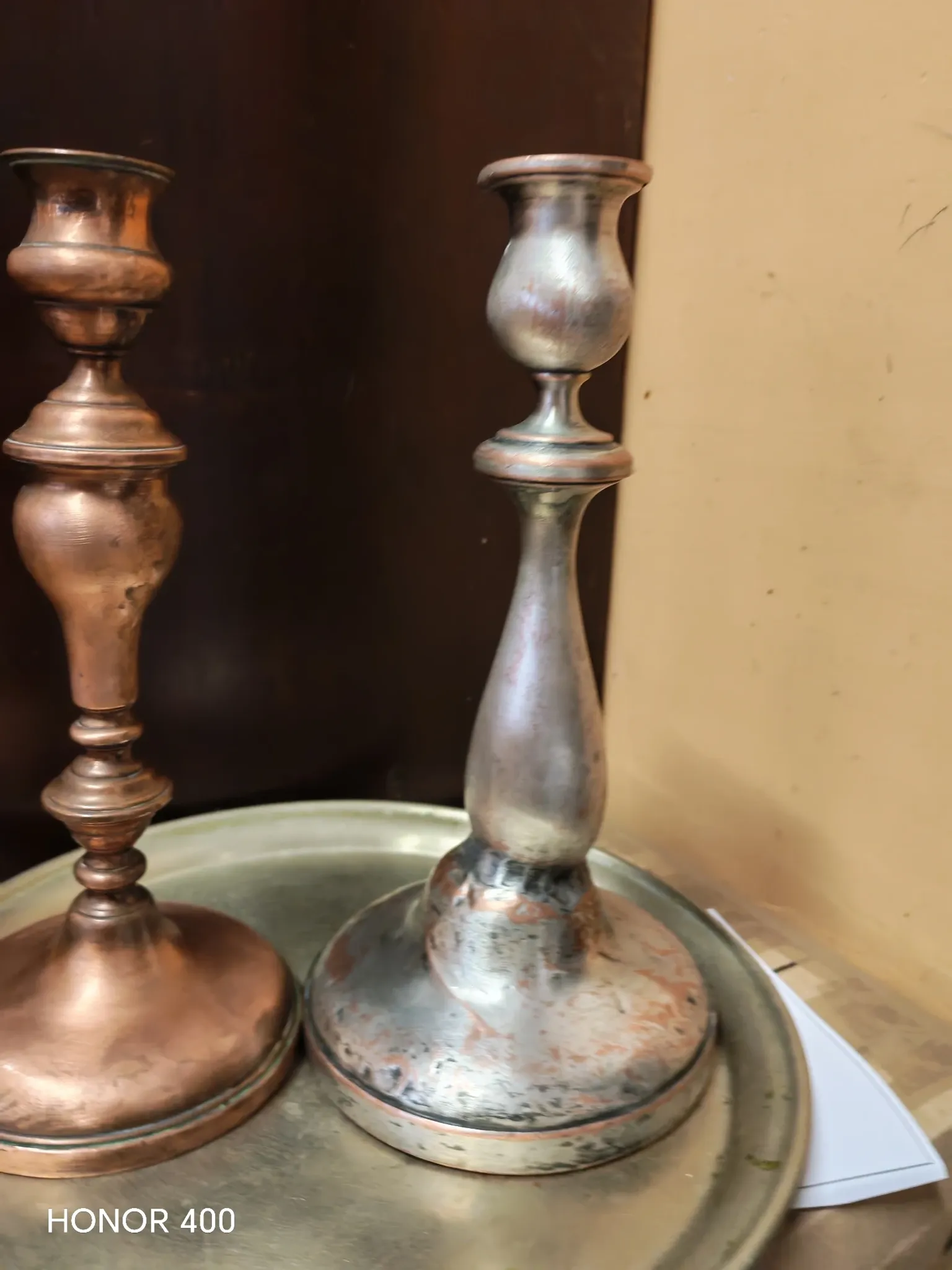 Duo of ancient torches with wabi-sabi patina