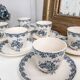 Gien earthenware coffee service, Terre de fer