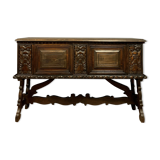 Atypical renaissance buffet in solid walnut around 1850