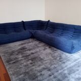 Togo set in blue alcantara by Michel Ducaroy for Ligne Roset