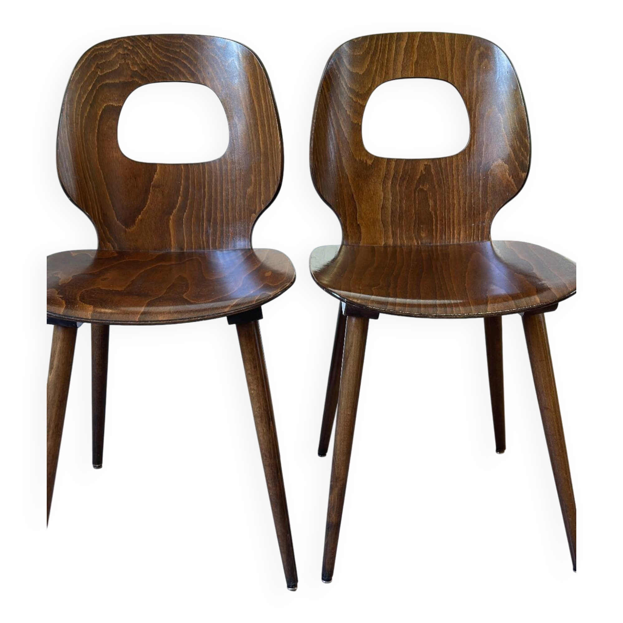 Paire de chaises Baumann modèle "Oeil" distribution Henri Julien