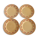 4 old flowered iron earth dessert plates