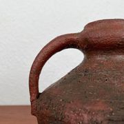Carafe vase by German studio pottery, brutalist vintage by Gerhard Liebenthron, 1974.