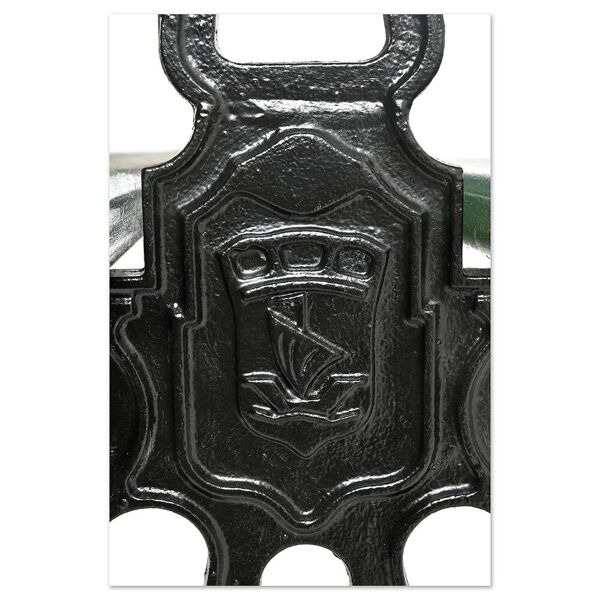 Banc public parisien Davioud en fonte noir et bois vert
