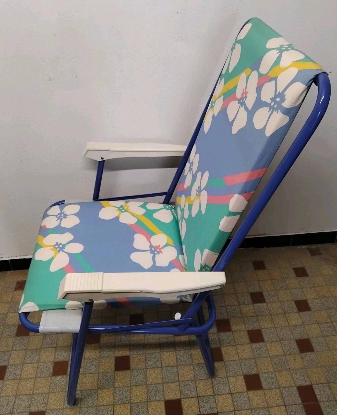 Pair of Vintage Lafuma Folding Camping Chairs