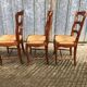 6 chaises paillées de style Louis XV en cerisier massif