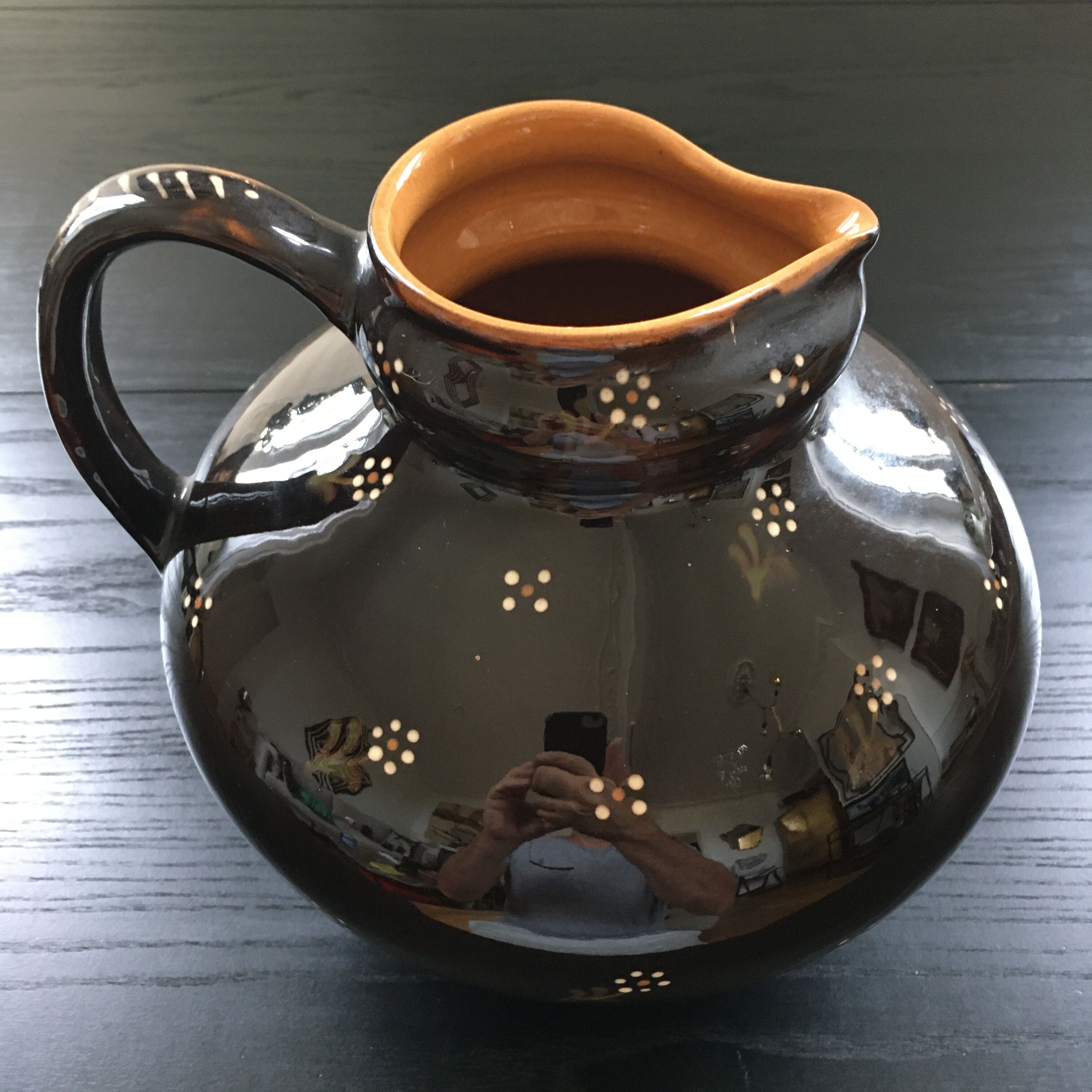 XL pitcher with floral decoration