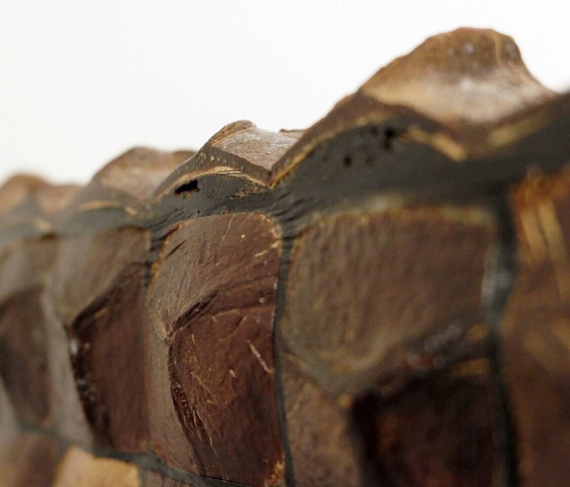 Pair of coconut mosaic shell plant holders