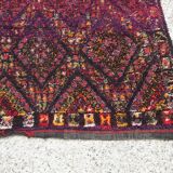 Berber carpet beni ourain wool with purple background patterns diamonds, circa 1950 177x284 cm