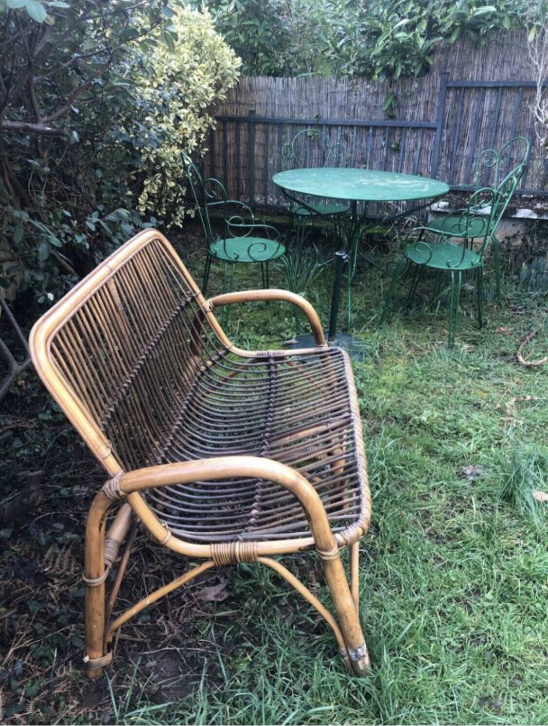 Vintage bamboo bench