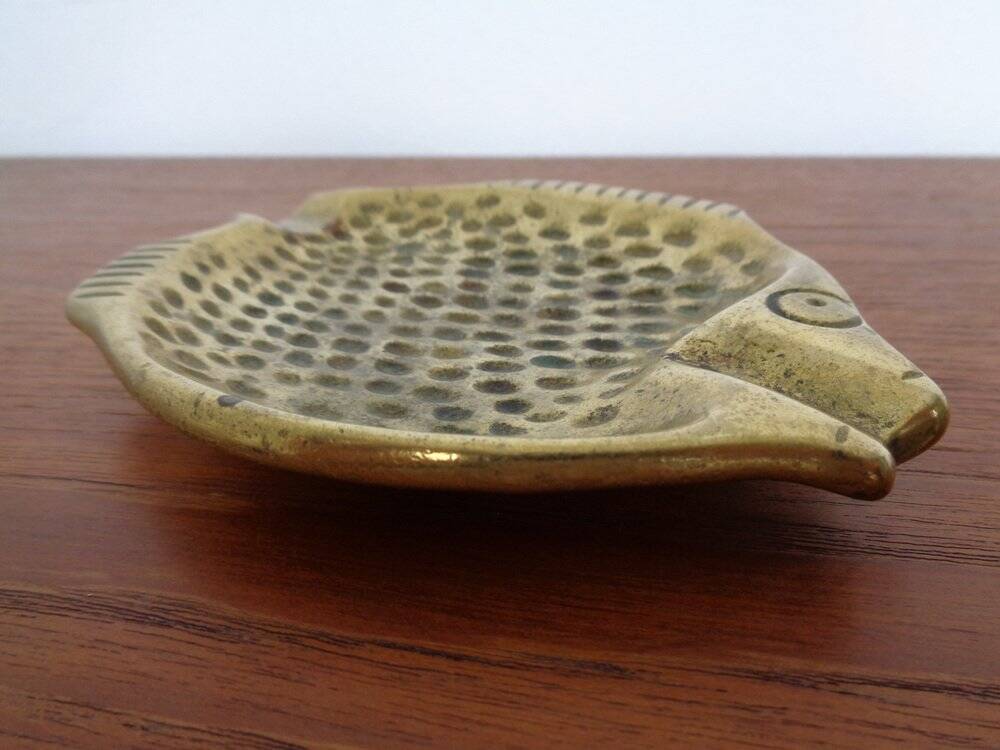 Brutalist Bronze Fish Ashtray, 1960s