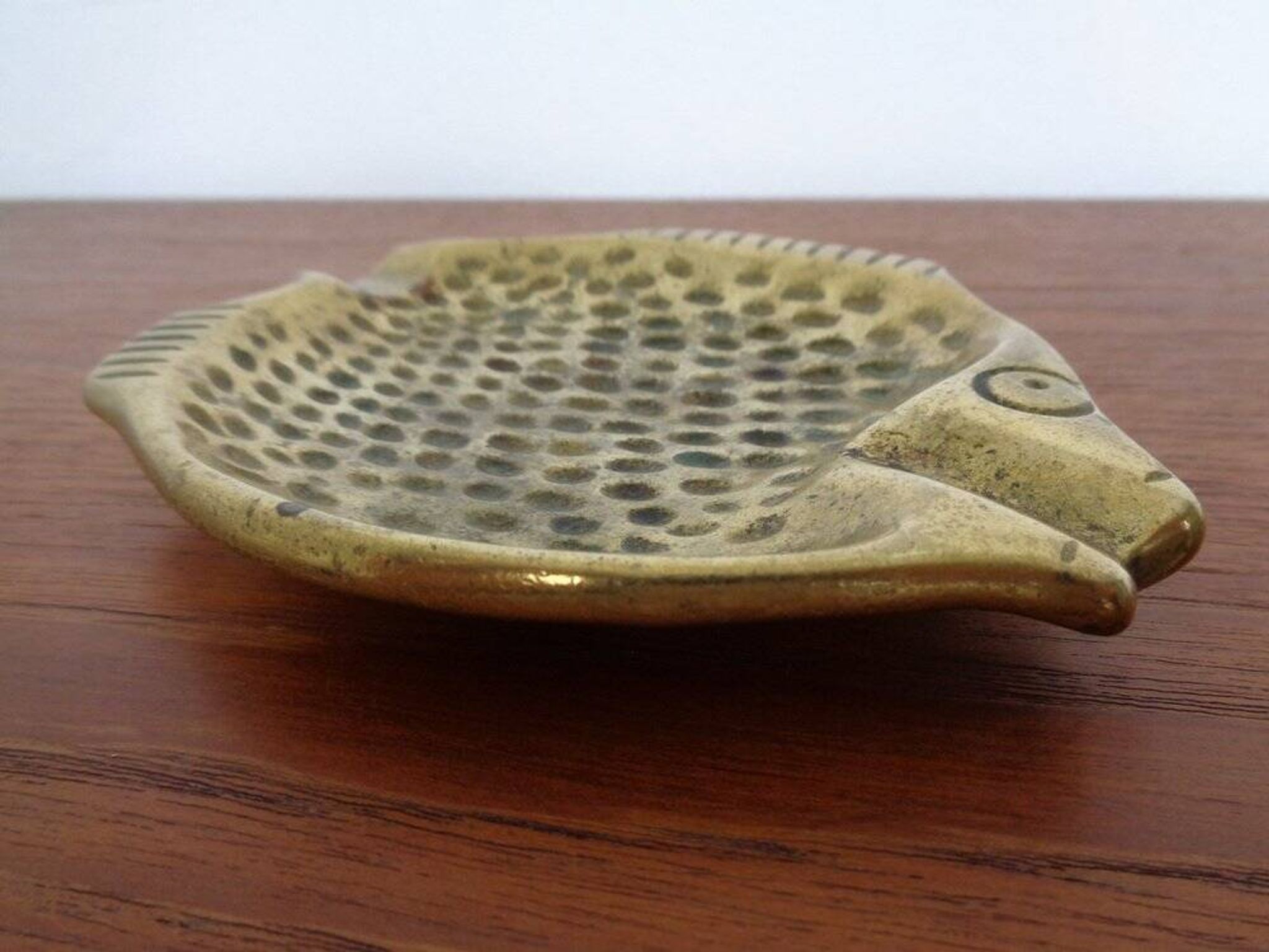 Brutalist Bronze Fish Ashtray, 1960s