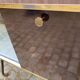 Mid-Century Modern bar cabinet 1960s with compass legs & brass