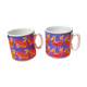 Two mugs/cup in porcelain from Villeroy and Boch decoration boat / plane made in Luxembourg
