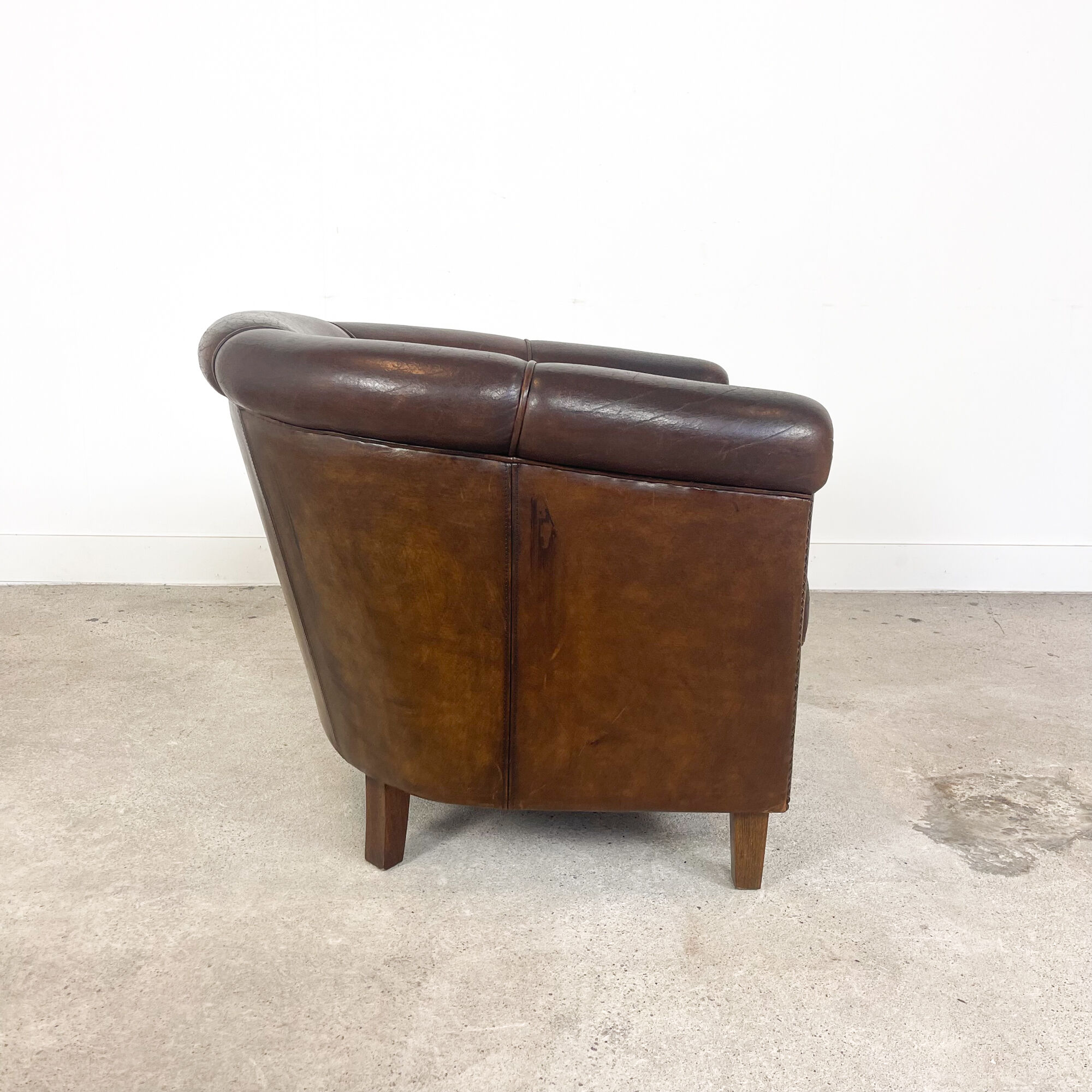 Vintage sheep leather club chair Assen