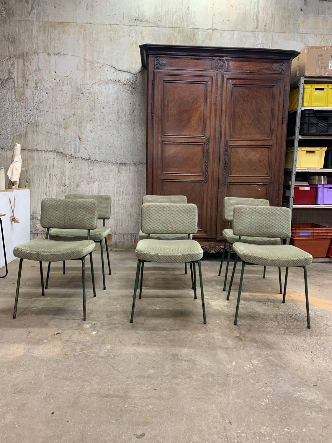 6 Chaises Design André Simard Airborne Vintage