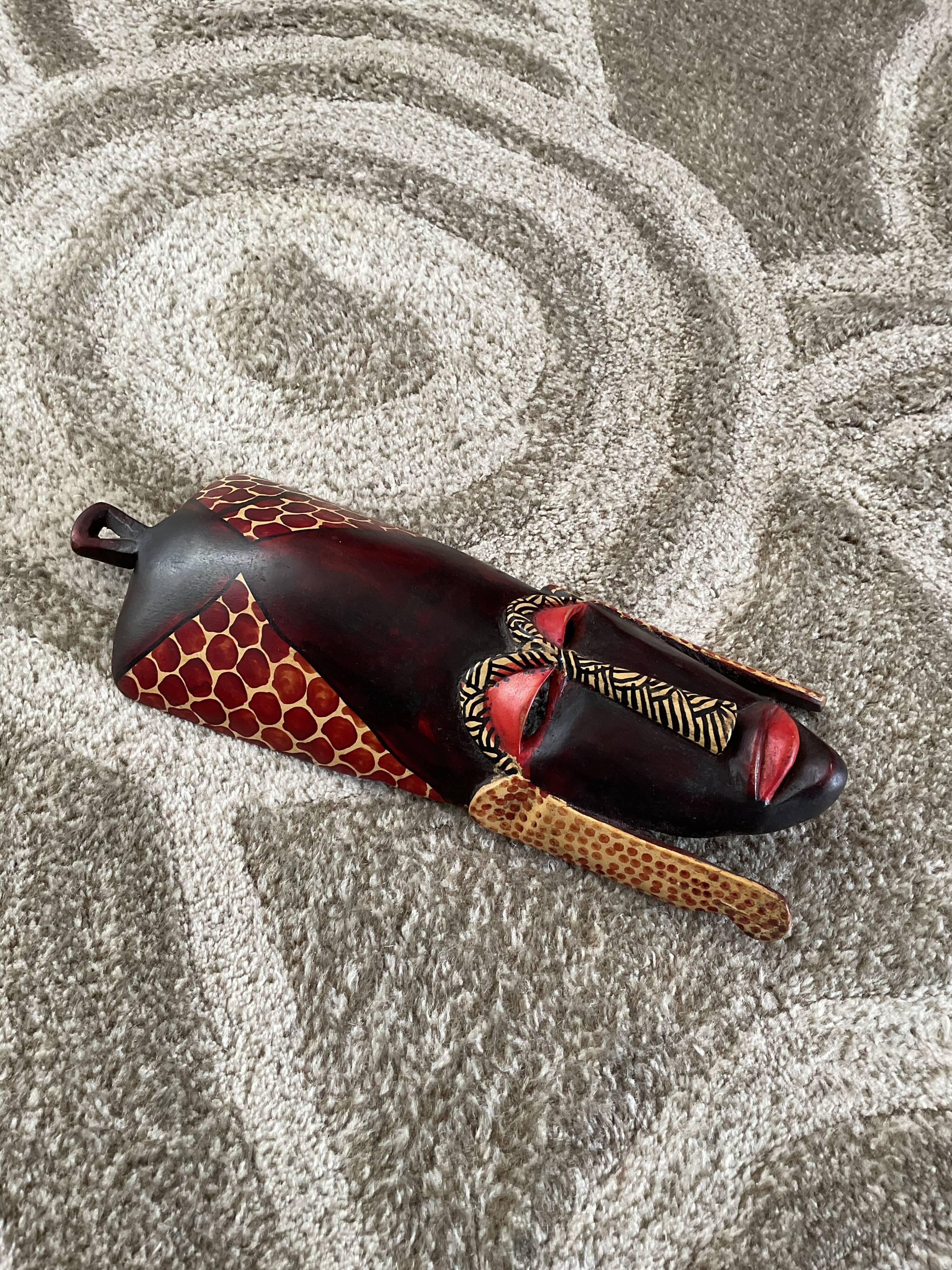 African wooden wall mask