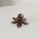 Vintage flower candlestick in solid gold brass