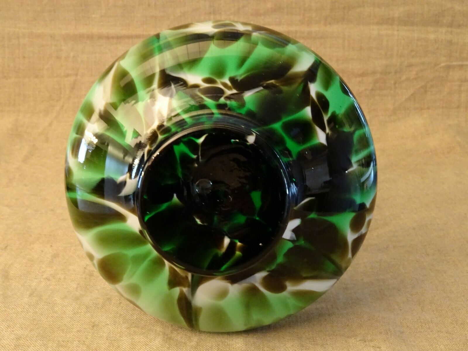 Murano scalloped colored glass decanter