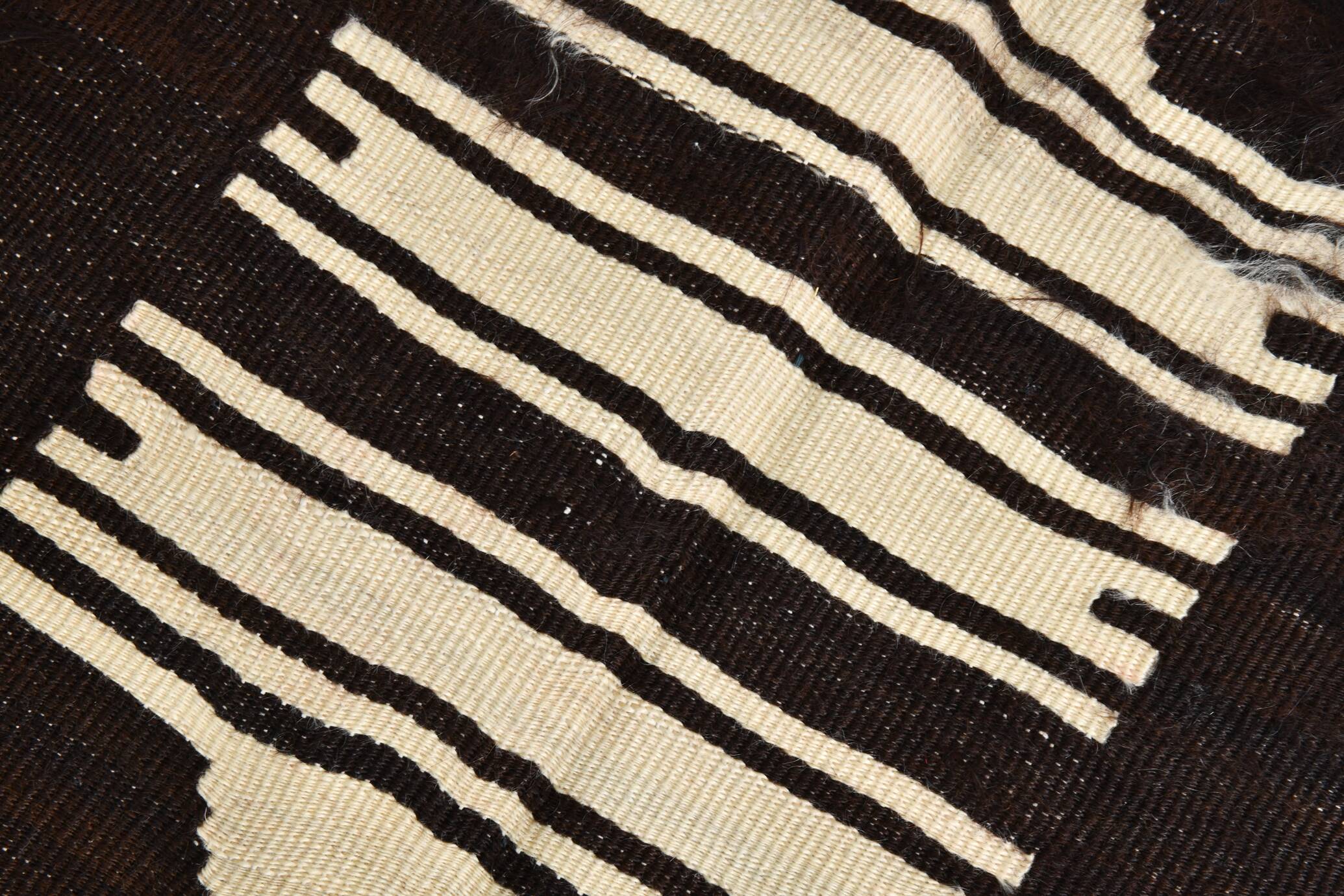 Dark Brown Beige Aesthetic Vintage Rug, 135x165Cm